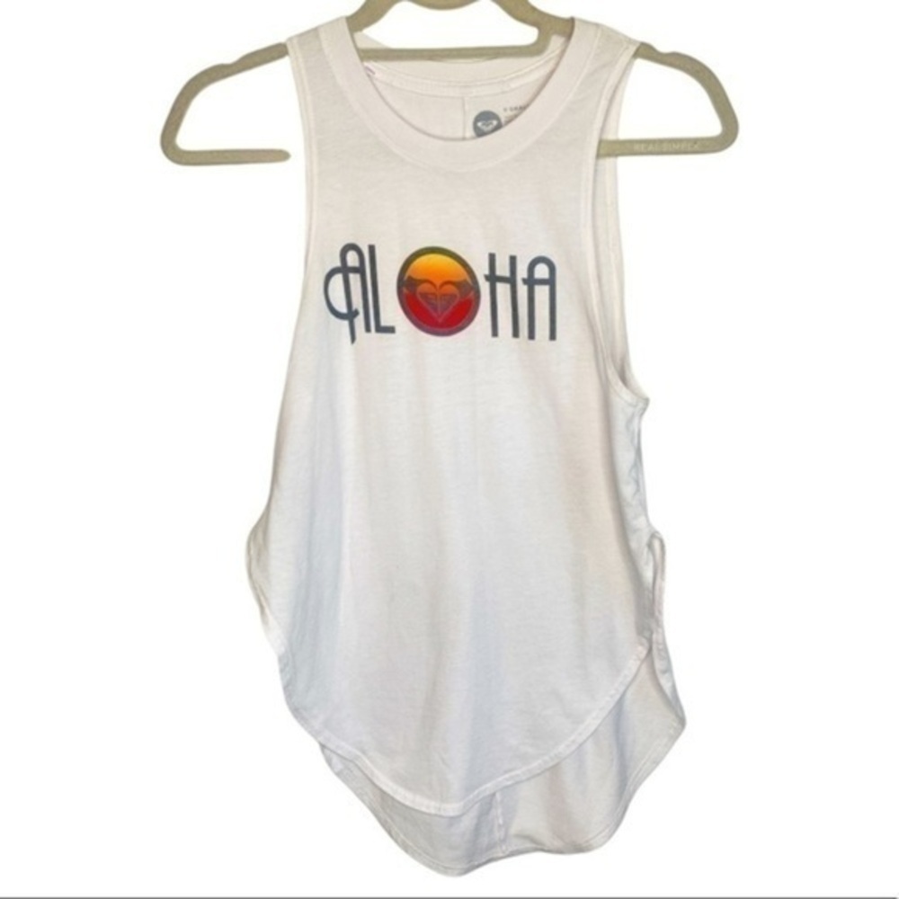 Roxy Aloha Flowy White Tank Top Size XS